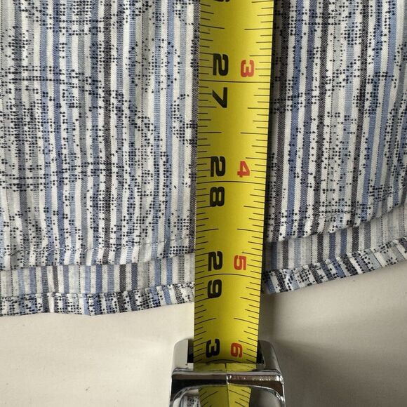 Thomas Dean Performance Button Down Shirt Blue Paisley Medium NWT - Picture 7 of 16